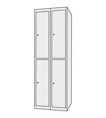 Шкаф металлический для одежды (ШОМ 2-4-400х900)