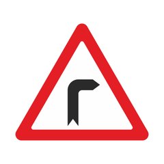 Дорожний знак 1.1 Небезпечний поворот праворуч А=700 мм