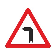 Дорожний знак 1.2 Небезпечний поворот ліворуч А=700 мм